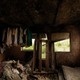 Residents were forced to leave. Some houses have clothes and personal belongings still inside.